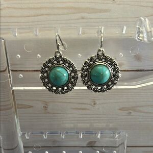 Elegant Silver and Turquoise Earrings